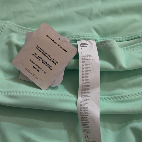Fabletics swim shorts, 2X, color "sugared lime" - Picture 4 of 4
